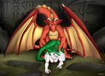  2017 absurd_res animal_genitalia anthro big_butt breasts butt claws crest cum cum_in_pussy cum_inside digital_media_(artwork) dragon duo erection female feral fur green_fur hi_res horn long_ears male male/female melanie_watterson motosuwa nipples nude penetration penis red_scales scales scalie sergal sex smile tongue tongue_out vaginal vaginal_penetration white_fur wings yolfrin 