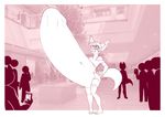  2017 abdominal_bulge absurd_res ambiguous_gender animal_genitalia animal_penis blush bracelet canine claws clothed clothing ear_piercing eyewear fangs fennec fox fur glasses hair hi_res hyper hyper_penis jewelry living_condom mall mammal monochrome mr.pink penetration penis phone piercing pink_theme ridiculous_fit silhouette surprise vi_vivianette 