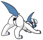  2017 absol anatomically_correct animal_genitalia animal_pussy anus canine canine_pussy female feral fur mammal nintendo nude pok&eacute;mon presenting pussy red_eyes trout_(artist) video_games white_fur 