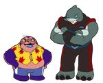  2013 3_toes 4_eyes alien alpha_channel annoyed astropolice belt blue_eyes blue_tongue blush clothed clothing crossed_arms disney duo gantu grey_skin half-closed_eyes hands_on_hips hawaiian_shirt jumba_jookiba lilo_and_stitch multi_eye open_mouth open_smile purple_skin shirt shorts simple_background smile toes transparent_background uniform watermark 