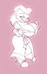  anthro bear big_breasts bigdad breasts disney dressing_gown female huge_breasts mammal monochrome nipples rebecca_cunningham smile solo standing talespin wide_hips 