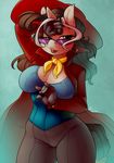  2017 anthro atryl breasts cleavage clothed clothing eyewear fan_character female green_eyes hat lipstick makeup my_little_pony siden solo sunglasses 