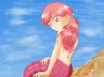  akazukin_chacha marin mermaid pink_hair sitting 
