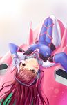  animal_print bangs blue_bodysuit blush bodysuit breasts brown_eyes brown_hair bunny_print covered_navel d.va_(overwatch) eyes_visible_through_hair facepaint facial_mark foreshortening gloves headphones high_collar legs_together long_hair looking_at_viewer lying mecha medium_breasts meka_(overwatch) on_back on_mecha outstretched_arm overwatch pilot_suit reaching_out ribbed_bodysuit self_shot shoulder_pads simple_background skin_tight skyrail smile solo swept_bangs upside-down whisker_markings white_background white_gloves 