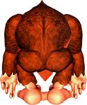  1994 alpha_channel brown_fur butt donkey_kong_(character) donkey_kong_(series) feral fur mammal monkey necktie nintendo official_art primate video_games 