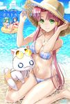  aika_granzchesta alice_carroll aria aria_pokoteng bikini blue_bikini blue_hair breasts cat cleavage green_eyes green_hair hair_tubes hat innertube long_hair looking_at_viewer medium_breasts mizunashi_akari multiple_girls one-piece_swimsuit pink_hair plaid plaid_bikini red_bikini short_hair short_hair_with_long_locks sitting smile submerged sun_hat swimsuit telaform wariza water white_swimsuit 