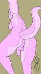 anthro anus areola balls breasts butt dickgirl digital_media_(artwork) flaccid foreskin hi_res humanoid_penis intersex kobold multicolored_scales narrimander_(artist) nipples nude partially_retracted_foreskin penis pink_scales rear_view scales scalie selfie shy simple_background slightly_chubby solo standing two_tone_scales uncut wishbone_(character) 