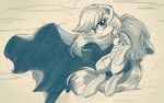  applejack_(mlp) cape clothed clothing equine female feral friendship_is_magic greyscale hair hooves mammal monochrome my_little_pony ncmares solo 