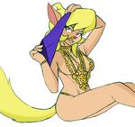  2017 anthro armband blonde_hair blonde_tail blue_eyes breasts butt callie_briggs cat chain collar facial_piercing feline female fur hair invalid_tag looking_at_viewer mammal nose_piercing piercing redout side_boob simple_background sitting solo swat_kats tagme tan_fur under_boob white_background zeigram 