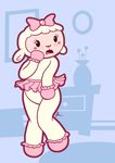  blush bow caprine female furboz lambie_(doc_mcstuffins) mammal sheep shy standing 