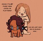  2girls adora_(she-ra) all_fours animal_ears blonde_hair blush_stickers breasts brown_hair cat_ears cat_girl catra chibi commentary completely_nude crying dark-skinned_female dark_skin dildo english_commentary english_text lesbeanlatte long_hair misunderstanding multiple_girls nipples nude sex sex_from_behind sex_toy she-ra_and_the_princesses_of_power small_breasts strap-on streaming_tears tears yuri |_| 