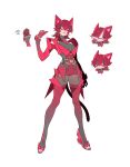  animal_ears black_hair cape cat_ears cat_tail commentary genderswap genderswap_(mtf) goz-zz highres kamen_rider kamen_rider_maou kamen_rider_my-th_(series) nail_polish open-toe_boots red_unitard ride_x-egg rider-tan rider_belt sunglasses tail toenail_polish toenails untranslatable_commentary 