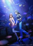  2girls :d aquarium bag bare_legs black_bag blue_hair blue_pants blue_shirt brown_bag brown_hair commentary_request coral couple dutch_angle fish from_side full_body handbag hatano_yuki highres holding_hands indoors kirai_doushi_no_watashitachi_wa_ichiya_no_ayamachi_de kuga_huna light_rays long_hair looking_at_another looking_to_the_side manta_ray miniskirt multiple_girls novel_illustration official_art open_mouth pants pink_shirt pink_skirt plaid_clothes plaid_skirt profile school_of_fish shinomiya_nana shirt shoes skirt slip-on_shoes smile sneakers socks straight_hair translation_request turning_head walking watch water wavy_hair wristwatch yuri 
