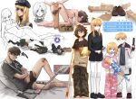  absurdres ak-series_(rifle) all_fours arm_sling arthur_(popopoka) bandaged_wrist bandages barefoot bed black_pants black_shorts black_sweater blonde_hair blue_eyes blunt_bangs body_freckles boxer_briefs bra braid brown_hair brown_shirt brown_shoes bruise camouflage camouflage_pants cane cat_baguette_(popopoka) cellphone commentary completely_nude convenient_censoring crash english_commentary english_text erika_(popopoka) falling freckles gloves guitar gun gun_sling hand_on_own_hip handgun hat highres holding holding_gun holding_knife holding_weapon injury instrument jacket knee_pads knife long_hair looking_at_another looking_at_viewer low_twin_braids male_underwear medicine mimi_(popopoka) navel newsboy_cap nipples nude original pacifier pajamas panties pants phone pillow pink_pajamas plaid_clothes plaid_shirt ponytail popopoka rifle rolling scoreboard shirt shoes short_hair shorts sign skateboard smartphone sneakers sophie_(popopoka) spread_anus spreading_another's_anus sticker strap sweat sweatdrop sweater tears thigh_strap thighhighs twin_braids underwear vest weapon white_cane white_gloves white_jacket white_pants white_vest x-ray 
