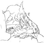  ambiguous_gender black_and_white blush breast_grab breasts dragon dragonborn dungeons_&amp;_dragons dungeons_and_dragons feathers female grope half-closed_eyes horn lying missionary_position monochrome on_back plain_background sergal sex sildre sweat white_background 