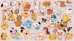  6+boys acoustic_guitar adult_swim animal_crossing annotation_request armor baby_animal beagle beret black_bow black_bowtie blue's_clues blue_(blue's_clues) blue_collar blue_dog blue_fur bluey bluey_heeler blush bolt_(bolt) bolt_(movie) bond_(spy_x_family) bow bowtie brian_griffin brown_dog brown_fur burning carrot chainsaw chainsaw_man character_request chibi chibi_only clifford_(dog) clifford_the_big_red_dog collar commentary copper_(the_fox_and_the_hound) copyright_request courage_(character) courage_the_cowardly_dog crossover disney dog dog_boy dog_girl east-west_crossover english_commentary family_guy food_in_mouth garfield great_dane greater_dog gromit guitar hat helmet highres holding holding_polearm holding_weapon instrument isabelle_(animal_crossing) jack_russell_terrier jake_the_dog labrador_retriever laika_(dog) meme mickey_mouse_&amp;_friends multiple_boys multiple_dogs no_humans oatchi_(pikmin) odie_(garfield) peanuts_(comic) pikmin_(creature) pikmin_(series) pink_dog pink_fur pluto_(disney) pochita_(chainsaw_man) polearm pompompurin puppy real_life red_collar red_fur red_pikmin santa's_little_helper scooby-doo scooby-doo_(series) shih_tzu slinky slinky_dog snoopy sonshine_arts space_helmet spotted_fur spy_x_family the_fox_and_the_hound the_simpsons this_is_fine_(meme) three-toned_fur too_many too_many_dogs toy_story tree_stump undertale utdr_(toby_fox) wallace_&amp;_gromit weapon white_dog white_fur yellow_dog yellow_pikmin 