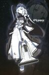  1girl absurdres android character_name closed_mouth commentary_request grey_eyes grey_hair highres holding_vacuum_cleaner long_hair looking_at_viewer maid mole mole_under_mouth original solo sora_(men0105) star_(sky) vacuum_cleaner very_long_hair zoom_layer 