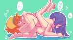  &gt;_&lt; 2girls 69 ahegao artist_request ass ass_grab barbara_(little_witch_academia) bare_legs cunnilingus eyes_closed freckles girl_on_top hairband heart highres leg_lock legs little_witch_academia lotte_yanson multiple_girls nude open_mouth oral orange_hair orgasm pussy_juice saliva saliva_trail sex sitting sitting_on_face sweat thighs yuri 