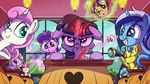  2017 angry classroom colgate_(mlp) equine female feral friendship_is_magic furniture group hair hi_res horn inside looking_at_viewer lyra_heartstrings_(mlp) magic mammal moondancer_(mlp) multicolored_hair my_little_pony pirill-poveniy purple_eyes school twilight_sparkle_(mlp) unicorn 