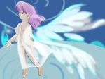  akazukin_chacha eyes_closed nude purple_hair wings yakko 