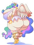  2017 absurd_res anthro anthrofied big_breasts big_butt breasts butt cutie_mark equine feathered_wings feathers female friendship_is_magic hair hair_over_eye hi_res horn huge_breasts huge_butt hyper hyper_breasts jaeh long_hair looking_at_viewer mammal multicolored_hair multicolored_tail my_little_pony princess_celestia_(mlp) purple_eyes simple_background smile solo thick_thighs white_background wide_hips winged_unicorn wings 