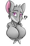  ! ? alpha_channel anthro big_breasts breasts bust_(disambiguation) bust_portrait cleavage clothed clothing creatiffy eyelashes eyeshadow female huge_breasts looking_at_viewer makeup mammal mouse portrait purple_eyes rodent thea_stilton 