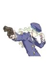  blonde_hair blue_eyes coat cosplay diana_cavendish gun hat little_witch_academia long_hair persona persona_4 shirogane_naoto_(cosplay) 