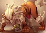 anal anal_penetration anthro anthro_on_feral arcanine ass_up bestiality big_dom_small_sub big_penis cum cum_in_ass cum_inside duo feral huge_penetration male male/male nintendo nurinaki penetration penis pok&eacute;mon sex size_difference smile tongue tongue_out video_games 