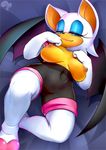  2017 anthro bat black_nose blue_eyes boots breasts camel_toe clothing english_text eyeshadow female footwear fur gloves invalid_tag krokobyaka lipstick makeup mammal naughty_face nipples plump_labia pussy rouge_the_bat sheer_clothing solo sonic_(series) sonic_the_hedgehog_(series) text translucent transparent_clothing video_games white_fur wings 