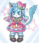  artist_request blue_eyes blue_hair cat cat_busters furry open_mouth short_hair 