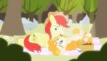  2017 bright_mac_(mlp) dm29 duo equine female food friendship_is_magic fruit horse mammal my_little_pony pear_butter_(mlp) pony romantic_couple strawberry 
