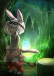  artist_request brown_eyes furry made_in_abyss nanachi_(made_in_abyss) open_mouth rabbit short_hair white_hair 