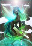  blue_eyes blue_hair changeling friendship_is_magic hair hooves horn insect_wings koveliana my_little_pony queen_chrysalis_(mlp) smile wings 