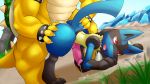  2019 ahegao all_fours anal anal_penetration animal_genitalia animal_penis anthro anthro_on_anthro black_fur blue_fur blush bowser canine_penis claws deerrobin doggystyle domination duo erection from_behind_position fur hand_on_butt knot looking_pleasured lucario male male/male mario_bros muscular muscular_male nintendo nude penetration penis pok&eacute;mon pok&eacute;mon_(species) precum red_eyes sex size_difference solo_focus spikes video_games yellow_fur yellow_skin 