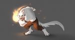  action_pose anthro bracelet charr claws clothing dagger dagos fangs feline female flat_chested fluffy fluffy_tail fur guild_wars horn jewelry magic mammal mane melee_weapon multi_ear open_mouth simple_background solo video_games weapon white_fur 