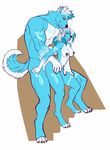  anthro breasts canine duo faint female larger_male male male/female mammal muscular nipples nude selfcest sex size_difference smile square_crossover 