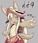  artist_request brown_eyes furry made_in_abyss nanachi_(made_in_abyss_ open_mouth rabbit white_hair 