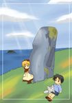  akazukin_chacha chacha easter_island sea shiine standing 