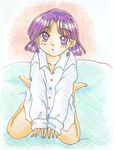  akazukin_chacha open_eyes pajamas purple_hair sitting yakko 