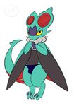  1-upclock 2017 bat clothed clothing dragon feral girly hi_res looking_at_viewer male mammal nintendo noivern panties partially_clothed pok&eacute;mon semi-anthro shiny_pok&eacute;mon simple_background solo underwear video_games white_background wyvern 