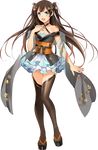  :d blue_eyes brown_hair full_body hand_on_own_chest long_hair midriff murakami_yuichi navel official_art open_mouth osaka_(oshiro_project) oshiro_project oshiro_project_re sleeveless smile solo thighhighs transparent_background twintails 