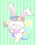  beady_eyes chest_tuft cute female flower fur lagomorph looking_at_viewer mammal mell one_eye_closed plant rabbit sanrio solo t.p. tuft wand white_fur wings wink wish_me_mell 