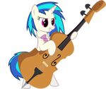  blue_hair bow_(stringed_instrument) bow_tie cello clothing cutie_mark equine female feral friendship_is_magic fur hair hi_res horn horse lykas13 mammal multicolored_hair musical_instrument my_little_pony pony solo unicorn unicorn_horn vinyl_scratch_(mlp) 