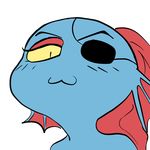  eye_patch eyewear female fish haaru hair half-closed_eyes long_hair marine smug undertale undyne video_games 