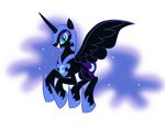  armor black_feathers blue_eyes blue_hair bratzoid cutie_mark equine feathered_wings feathers female feral friendship_is_magic hair helmet horn horse mammal my_little_pony nightmare_moon_(mlp) pony solo unicorn winged_unicorn wings 