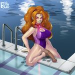  2016 adagio_dazzle_(eg) animal_genitalia animal_penis balls big_breasts breasts cleavage clothed clothing dickgirl equestria_girls equine_penis grin hair humanoid intersex kevinsano long_hair looking_at_viewer medial_ring my_little_pony nipple_bulge one-piece_swimsuit pendant penis red_eyes smile solo swimming_pool swimsuit vein water wet 