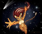  anthro breasts cat cheetah feline female floating furriesinspace galaxy hair human_hair invalid_background invalid_tag mammal navari nude red_hair space star 