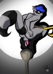  2017 alex-f0xx anthro anus balls butt cane erection hat male mammal nude penis raccoon sly_cooper sly_cooper_(series) solo video_games 