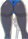  1girl ass ass_focus black_legwear blue_leotard blush_stickers cameltoe close-up commentary_request from_behind highres izayoi_sakuya kneepits leotard lower_body out_of_frame pantyhose tajima_yuuki thighband_pantyhose touhou white_background 
