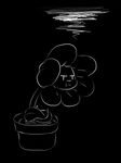  black_background flora_fauna flower flowey_the_flower grumpy haaru male plant pot_(disambiguation) simple_background undertale video_games 